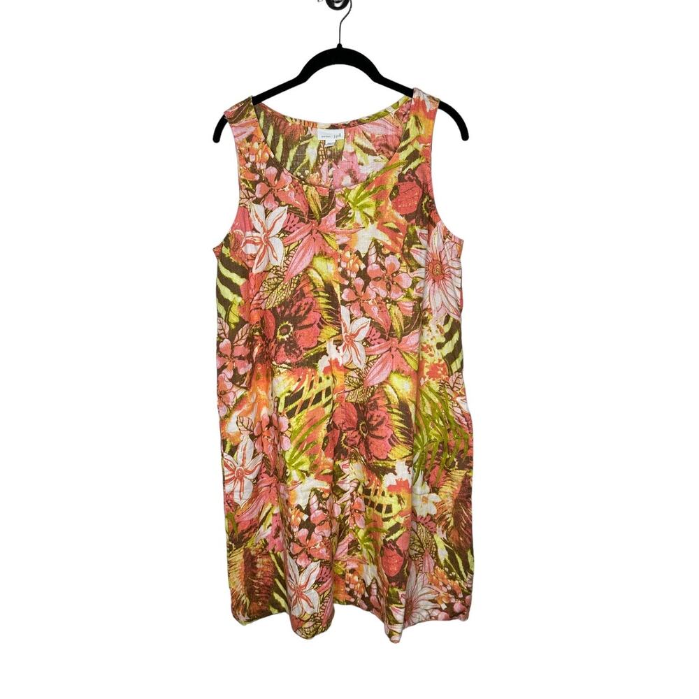 NWT J Jill Love Linen Womens Petite Dress Medium Floral Cottagecore‎ Feminine